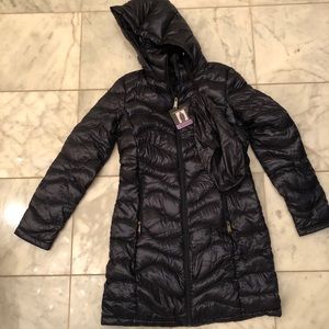 NWT Andrew Marc Navy Packable Down Long Coat XS